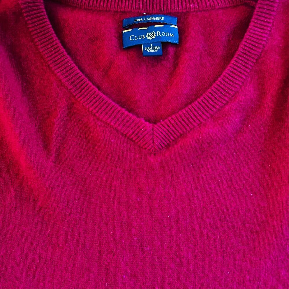 Club Room Men’s 100% Cashmere V-Neck Sweater | Large - Picture 3 of 4
